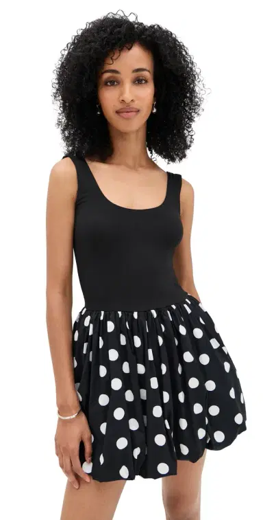 LE BOP Piper Combo Dress Black/Polka Dot | Thumbnail 1