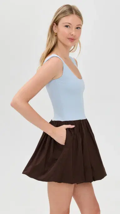 LE BOP Piper Combo Dress ky/Chocolate | Thumbnail 4 LE BOP Piper Combo Dress ky/Chocolate | Thumbnail 4
