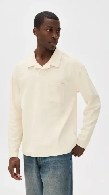 Rhythm Vintage Terry Long Sleeve Shirt Natural | Thumbnail 2