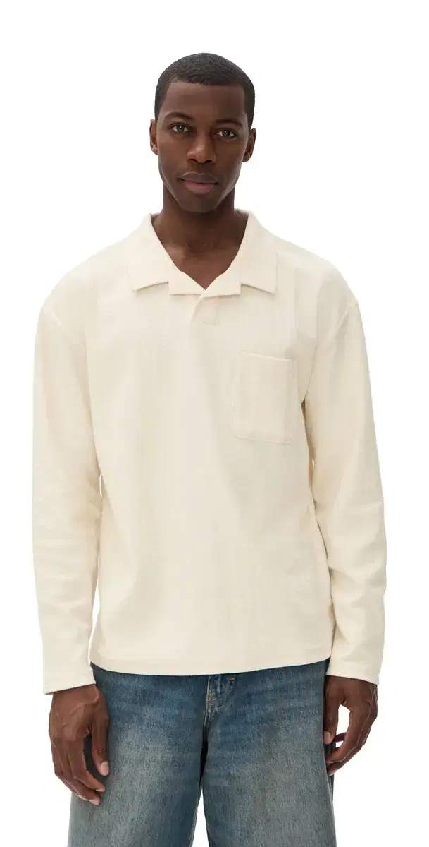 Rhythm Vintage Terry Long leeve hirt Natural