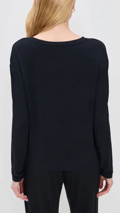 Eberjey Gisele eparates Long Sleeve Top Black | Thumbnail 3