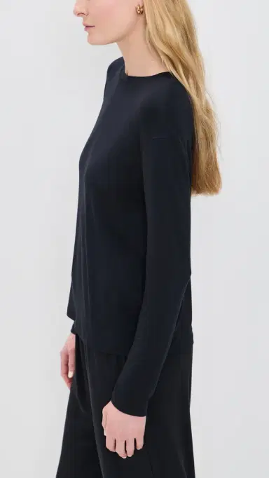 Eberjey Gisele eparates Long Sleeve Top Black | Thumbnail 4