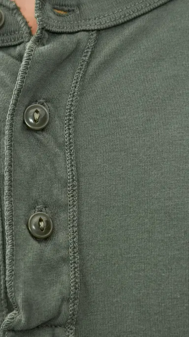 Save Khaki Long Sleeve upima Jersey Henley Basil | Thumbnail 6 Save Khaki Long Sleeve upima Jersey Henley Basil | Thumbnail 6