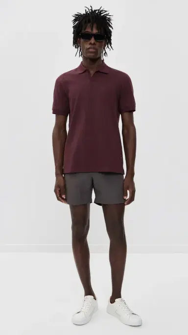 Orlebar Brown Bruno Short Sleeve Pique Polo Damson L | Thumbnail 5