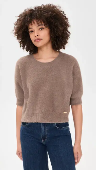 L'AGENCE Guinevere Crop Crew Pullover Cardamom | Thumbnail 2