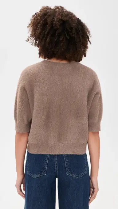L'AGENCE Guinevere Crop Crew Pullover Cardamom | Thumbnail 3