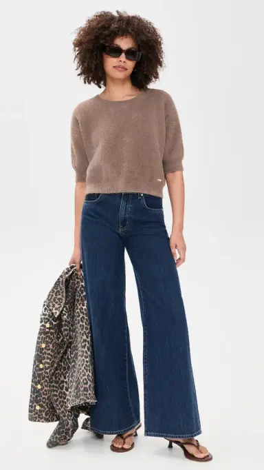 L'AGENCE Guinevere Crop Crew Pullover Cardamom | Thumbnail 5