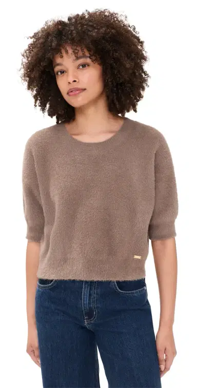 L'AGENCE Guinevere Crop Crew Pullover Cardamom | Thumbnail 1