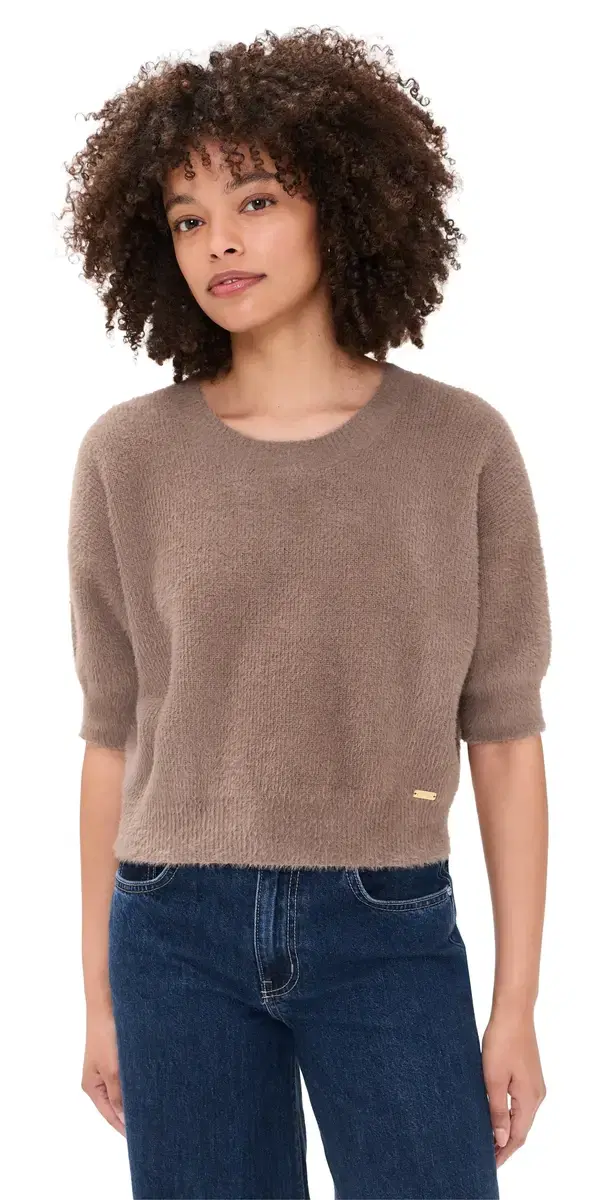 L'AGENCE Guinevere Crop Crew Pullover Cardamom
