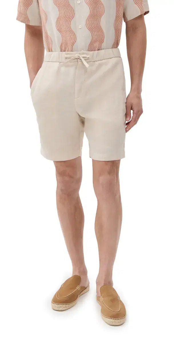Frescobol Carioca Felipe Linen Shorts 8 Sand
