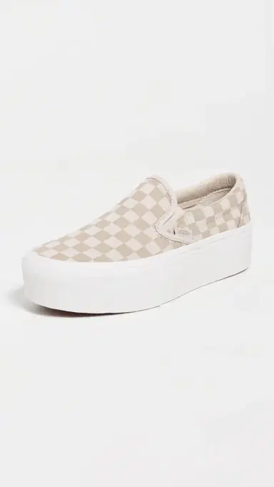 Vans Classic Slip-On Stackform Sneakers Check Mushroom/Marshmallow | Thumbnail 2 Vans Classic Slip-On Stackform Sneakers Check Mushroom/Marshmallow | Thumbnail 2