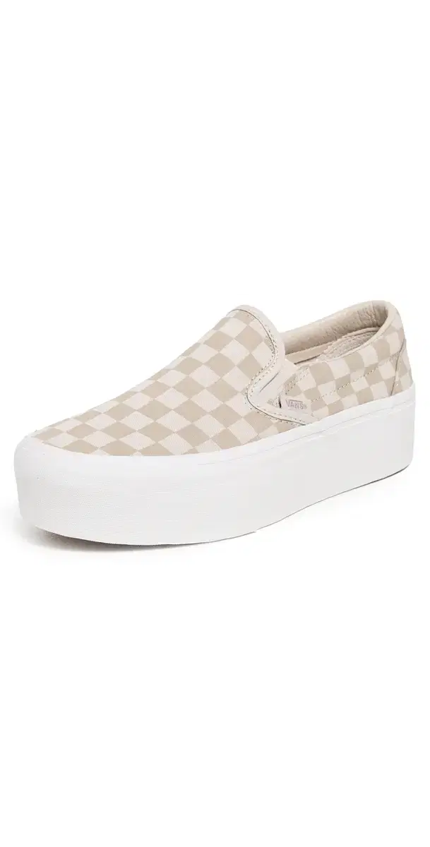 Classic Slip-On Stackform Sneakers Check Mushroom/Marshmallow M 7.5/ W 9