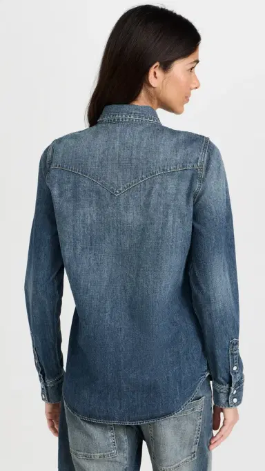 Nili Lotan Travis Denim Shirt Classic Wash | Thumbnail 3 Nili Lotan Travis Denim Shirt Classic Wash | Thumbnail 3