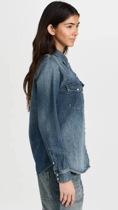 Nili Lotan Travis Denim Shirt Classic Wash | Thumbnail 4 Nili Lotan Travis Denim Shirt Classic Wash | Thumbnail 4