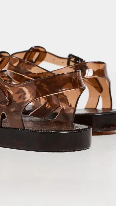 Loeffler Randall Rhys Jelly Sandals Brown/Clear 5 | Thumbnail 4