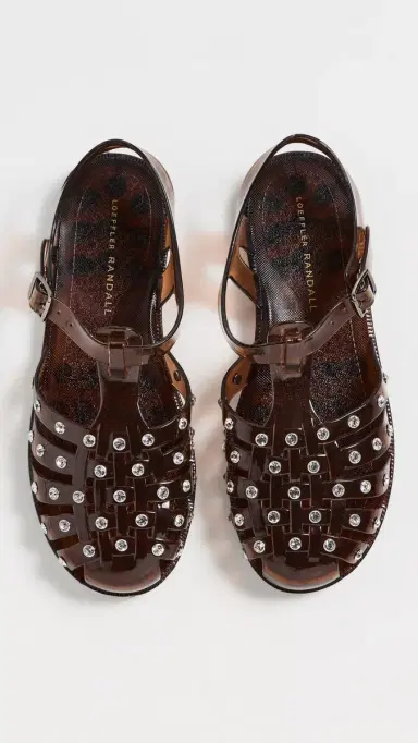 Loeffler Randall Rhys Jelly Sandals Brown/Clear 5 | Thumbnail 5