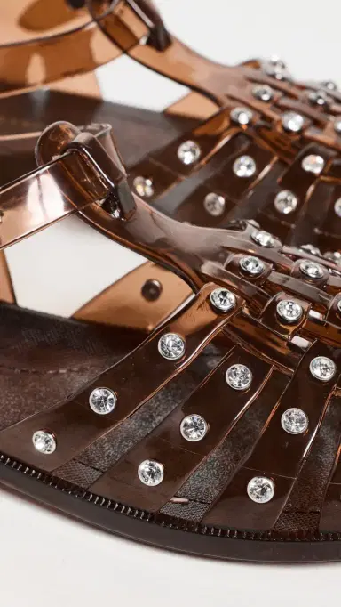 Loeffler Randall Rhys Jelly Sandals Brown/Clear 5 | Thumbnail 6