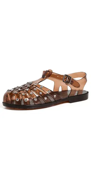 Loeffler Randall Rhys Jelly Sandals Brown/Clear 5 | Thumbnail 1