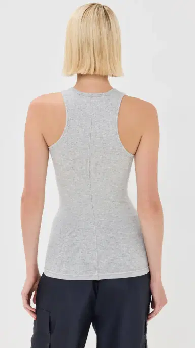 Tibi Circular Fine Rib T Tank Heather Grey XS | Thumbnail 3 Tibi Circular Fine Rib T Tank Heather Grey XS | Thumbnail 3