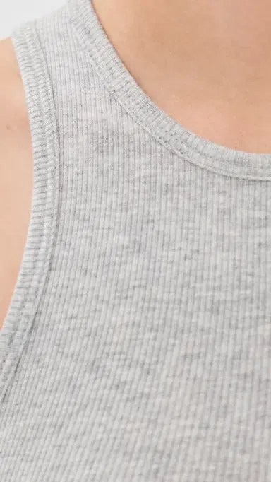 Tibi Circular Fine Rib T Tank Heather Grey XS | Thumbnail 6 Tibi Circular Fine Rib T Tank Heather Grey XS | Thumbnail 6