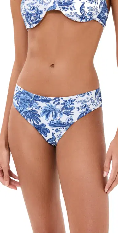 Staud Corsage Bikini Bottoms Blue Toile S | Thumbnail 1 Staud Corsage Bikini Bottoms Blue Toile S | Thumbnail 1