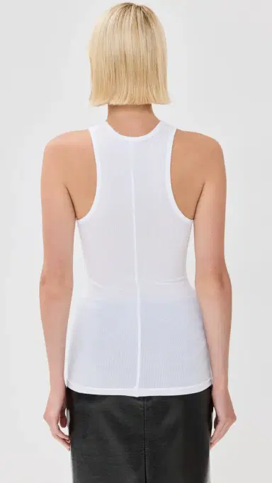 Tibi Circular Fine Rib T Tank White M | Thumbnail 3 Tibi Circular Fine Rib T Tank White M | Thumbnail 3