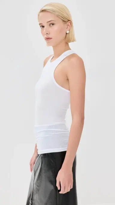 Tibi Circular Fine Rib T Tank White M | Thumbnail 4 Tibi Circular Fine Rib T Tank White M | Thumbnail 4