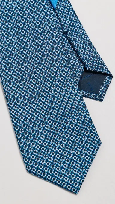 FERRAGAMO Silk Link Tie Navy One Size | Thumbnail 5