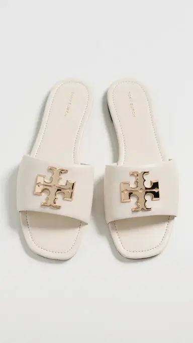 Tory Burch Eleanor Slides Light Cream / Gold 9 | Thumbnail 5