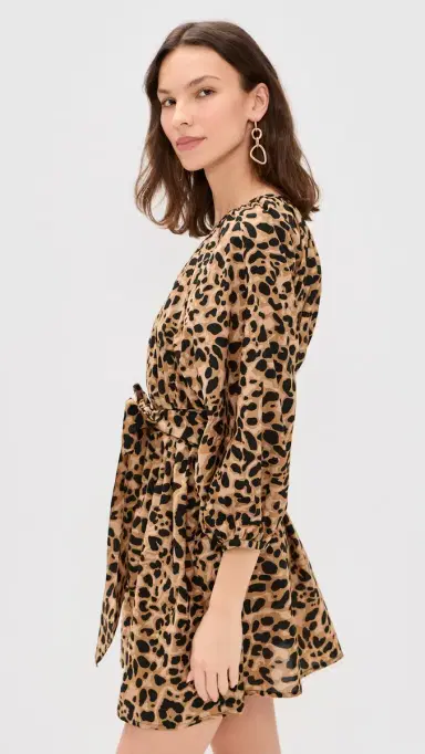 Natalie Martin Collection Alex Short Dress Leopard Cotton | Thumbnail 4 Natalie Martin Collection Alex Short Dress Leopard Cotton | Thumbnail 4