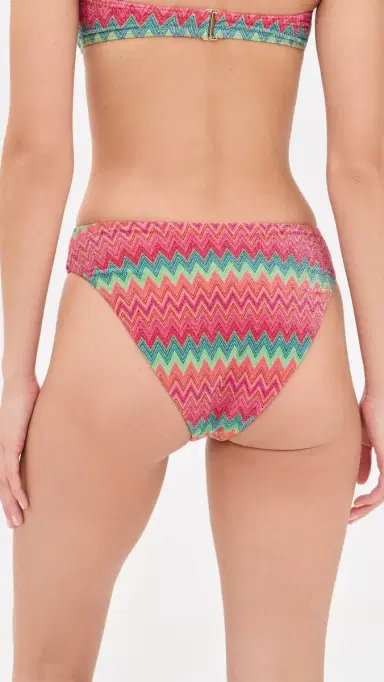 Beach Riot Amarie Bikini Bottoms trawberry Ice Chevron | Thumbnail 3