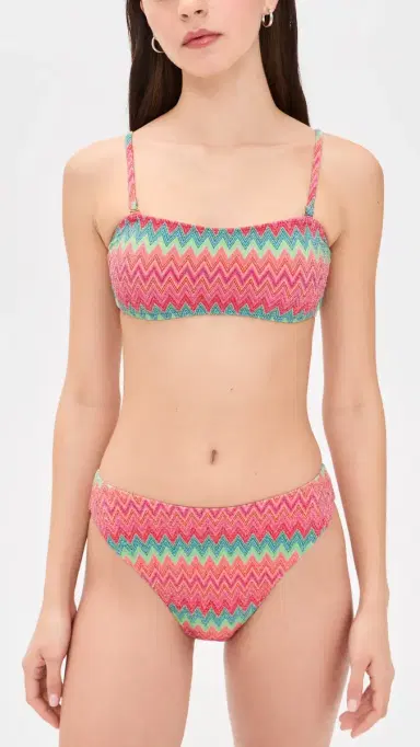 Beach Riot Amarie Bikini Bottoms trawberry Ice Chevron | Thumbnail 4