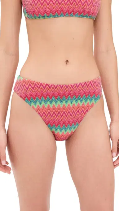 Beach Riot Amarie Bikini Bottoms trawberry Ice Chevron | Thumbnail 6