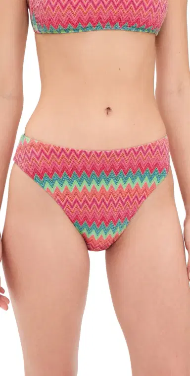 Beach Riot Amarie Bikini Bottoms trawberry Ice Chevron | Thumbnail 1