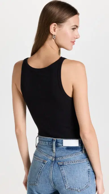 RE/DONE Cropped ribbed tank Black | Thumbnail 3