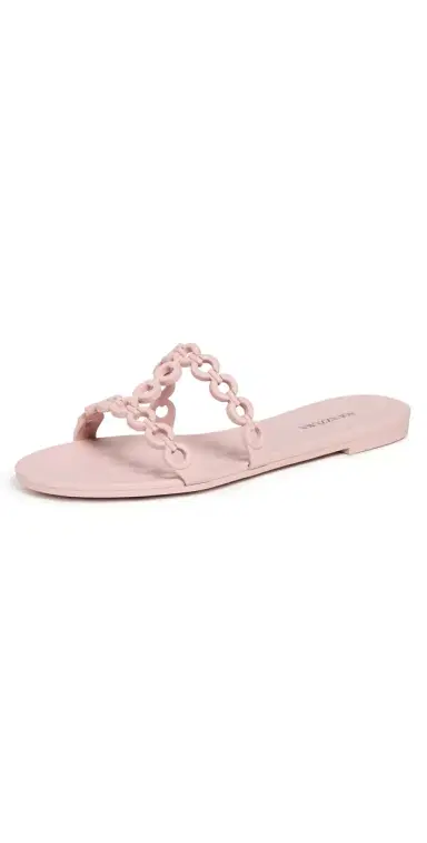 Aquazzura Infinity Chain Jelly Sandal Flats Mademoiselle Pink | Thumbnail 1