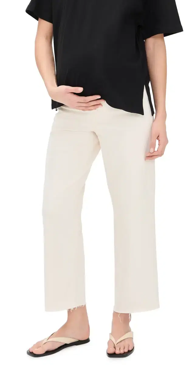 Maternity Perfect Vintage Wide Crop Jeans Vintage Canvas
