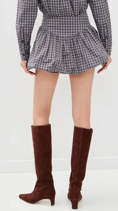 LE BOP Zoe Bubble Skirt Chocolate Check | Thumbnail 3
