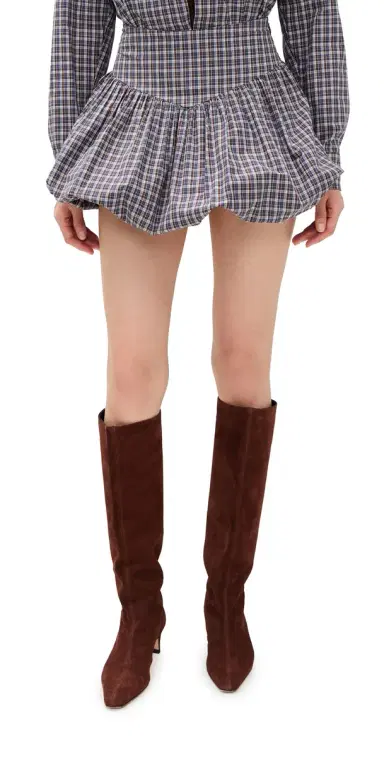 LE BOP Zoe Bubble Skirt Chocolate Check | Thumbnail 1