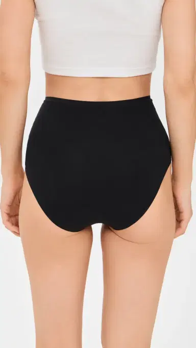 Natori Bliss Bare Cotton High Waist Briefs 3 Pack Black/Black/Café S | Thumbnail 4