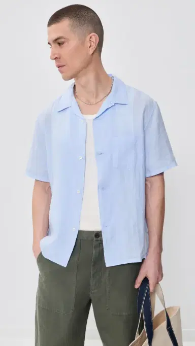 Knickerbocker Marina Linen Shirt Sky | Thumbnail 2