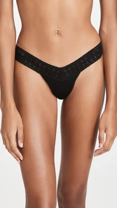 Hanky Panky Dream Low Rise Thongs 3 Pack Cotton Candy/Black/Chai One Size | Thumbnail 3