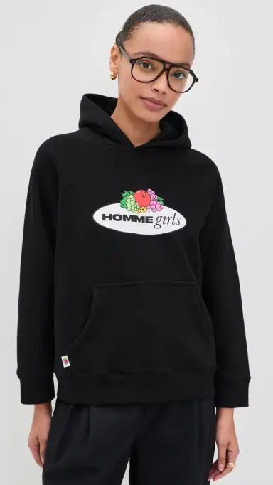 Hommegirls Homme Girls x Fruit of The Loom Hoodie Black w/ Logo M | Thumbnail 2