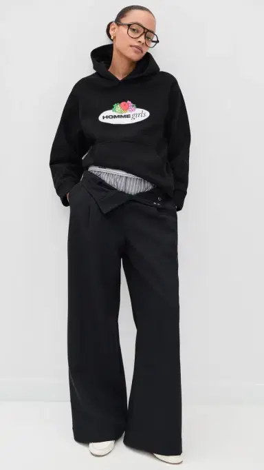 Hommegirls Homme Girls x Fruit of The Loom Hoodie Black w/ Logo M | Thumbnail 5