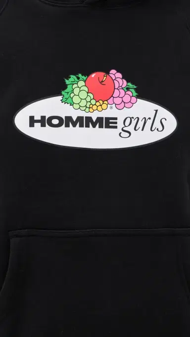 Hommegirls Homme Girls x Fruit of The Loom Hoodie Black w/ Logo M | Thumbnail 6