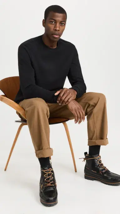 Frame Duo Fold Long Sleeve Crew Noir | Thumbnail 5
