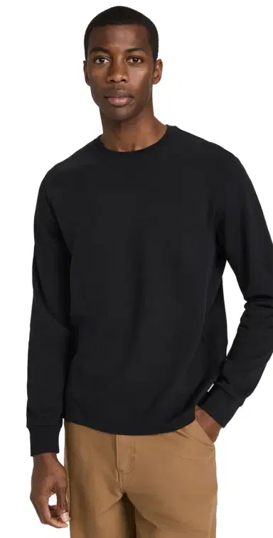 Frame Duo Fold Long Sleeve Crew Noir | Thumbnail 1