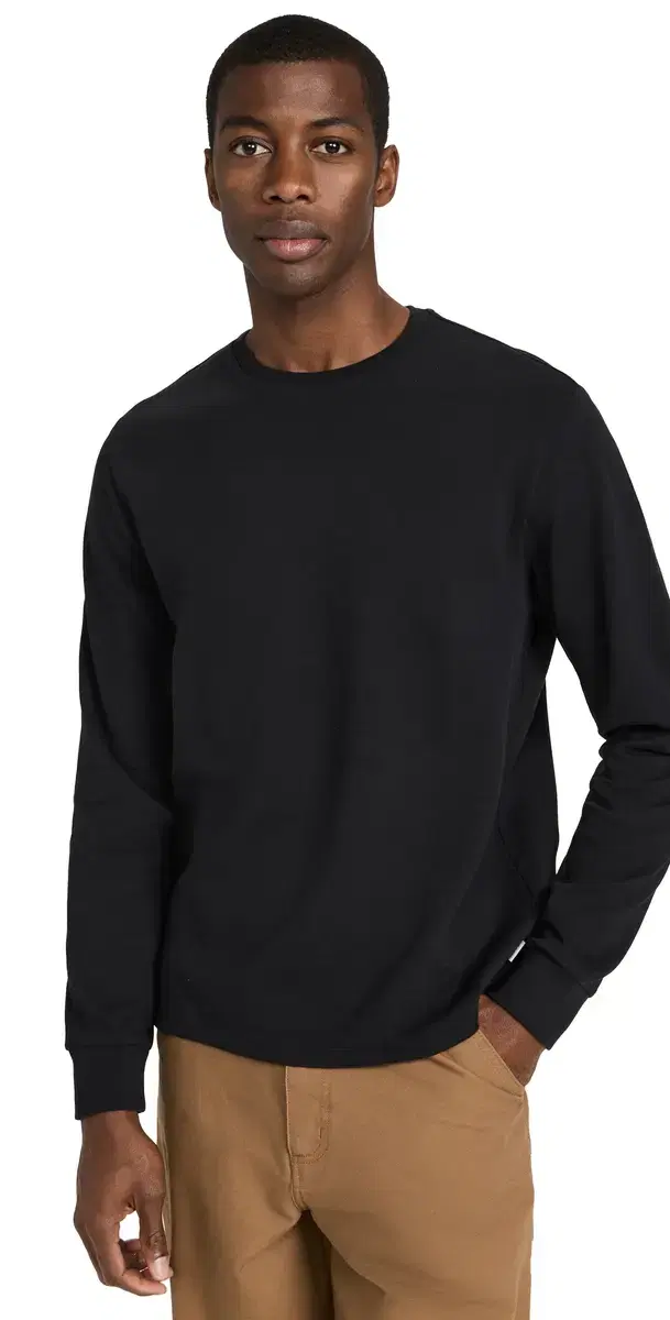 Duo Fold ong Sleeve Crew Noir