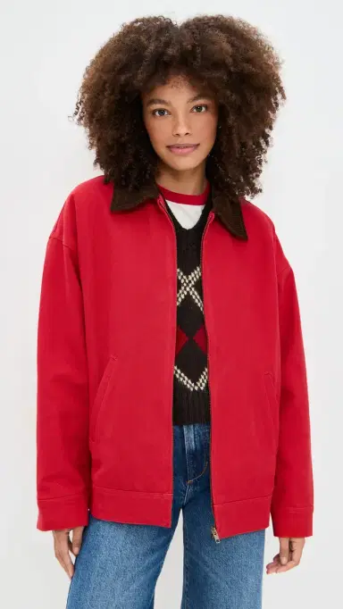 Lioness Workwear Barn Jacket Burgundy | Thumbnail 2