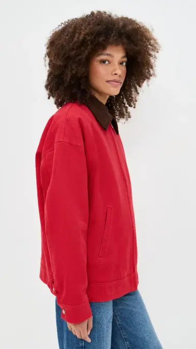 Lioness Workwear Barn Jacket Burgundy | Thumbnail 4